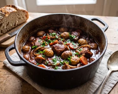 Banat Pork Stew with Chestnuts and Red Wine | Autumn Tradition