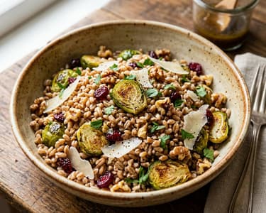 Salată de farro cu varză de Bruxelles | Prânz de toamnă
