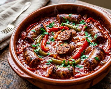 Greek Baked Spetsofai | Mediterranean Flavor