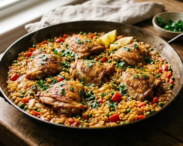 Arroz con pollo a la cerveza | Orez spaniol cu pui și bere