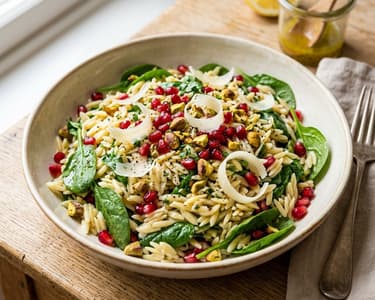 Salată toscană de orzo cu spanac și rodie | Deliciu toscan
