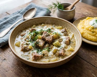 Tocană de porc cu gulii | Fragedă și cremoasă