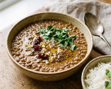 Sabut Masoor Dal | Curry indian de linte brună