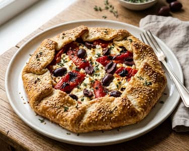 Roasted Pepper and Feta Galette | Golden and Fragrant