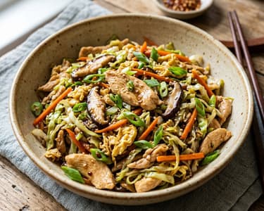 Pui Mu Shu la wok | Cină asiatică gata în 15 minute