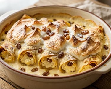 Banat-style crepes with sweet cheese and meringue | Oven-baked