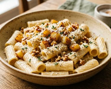 Rigatoni cu cremă de gulie caramelizată și parmezan | Savoarea Italiei