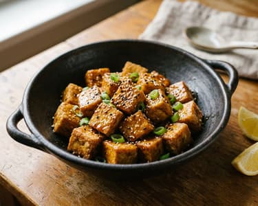 Tofu crocant cu lămâie și susan la wok | Cină în 15 minute