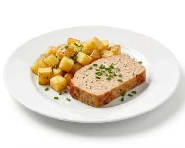 Turkey meatloaf with baked potatoes