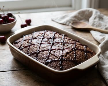 Fluffy Gingerbread with Sour Cherry Jam