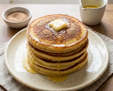Fluffy Pancakes with Butter and Cinnamon