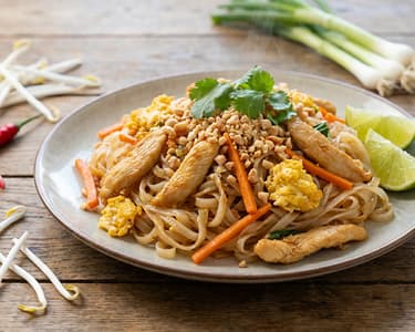 Pad Thai with Chicken and Rice Noodles