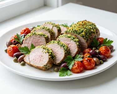 Pork tenderloin in herb crust