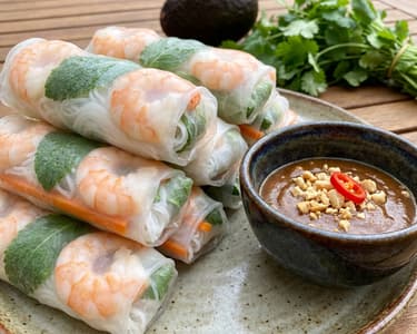 Vietnamese Spring Rolls (Nem Cuon) with Shrimp