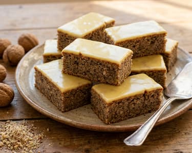 Walnut Cake with Egg Yolk Glaze