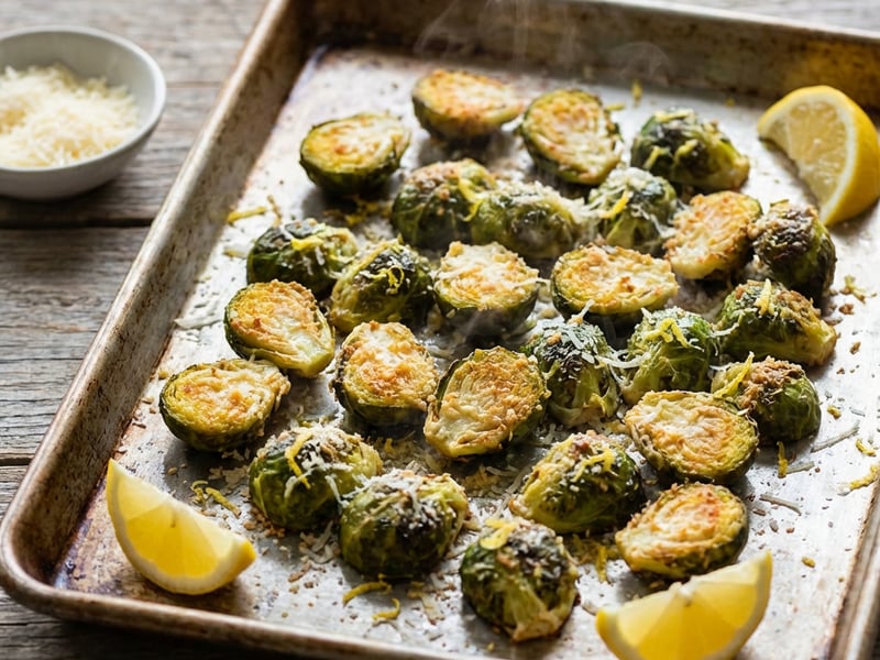 Baked Brussels Sprouts with Parmesan