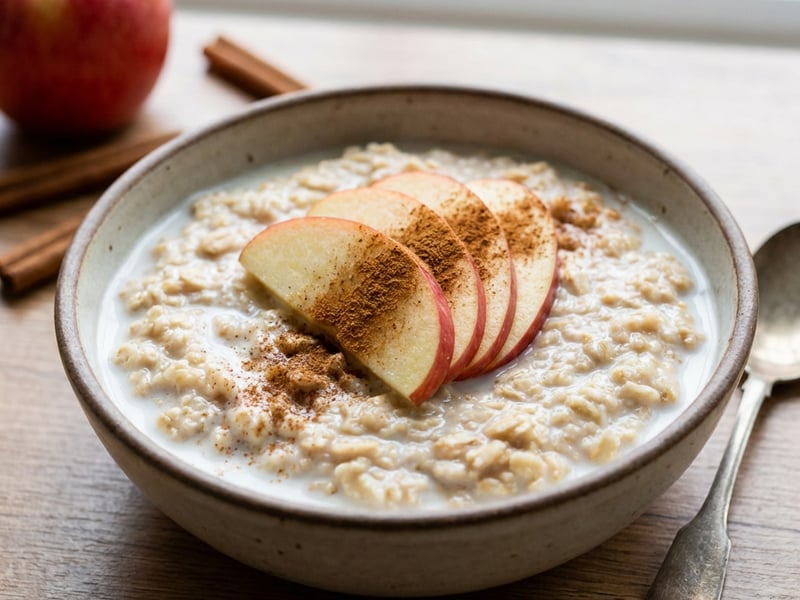 Porridge cu măr și scorțișoară