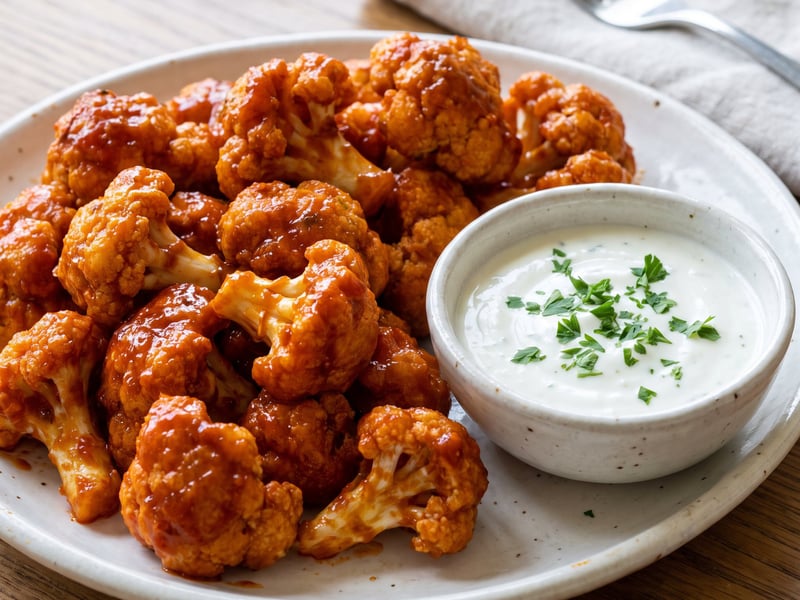 Crispy Buffalo Cauliflower