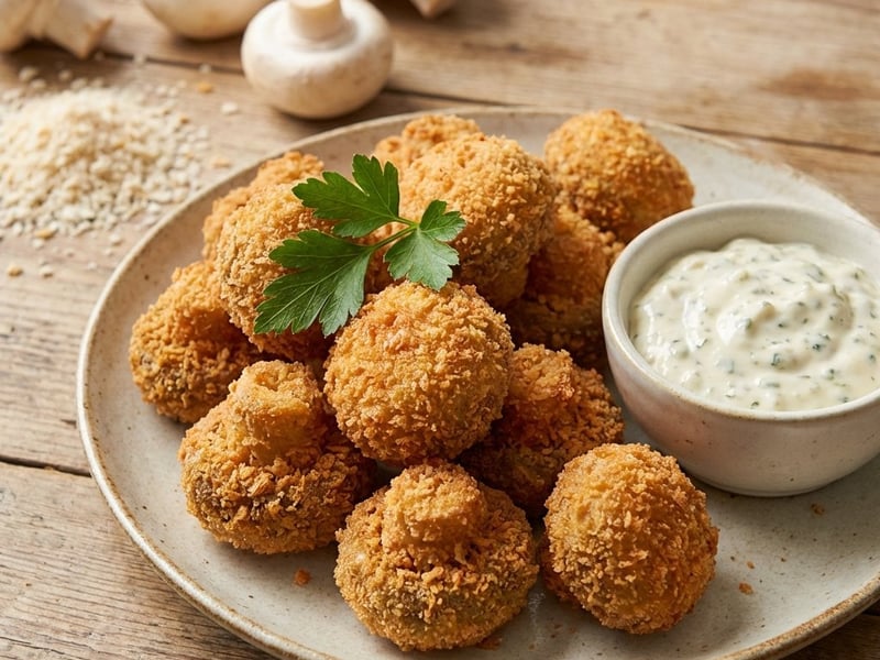 Ciuperci champignon pane croante