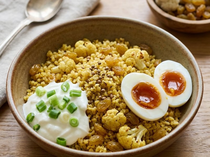 Bulgur cu conopidă și curry