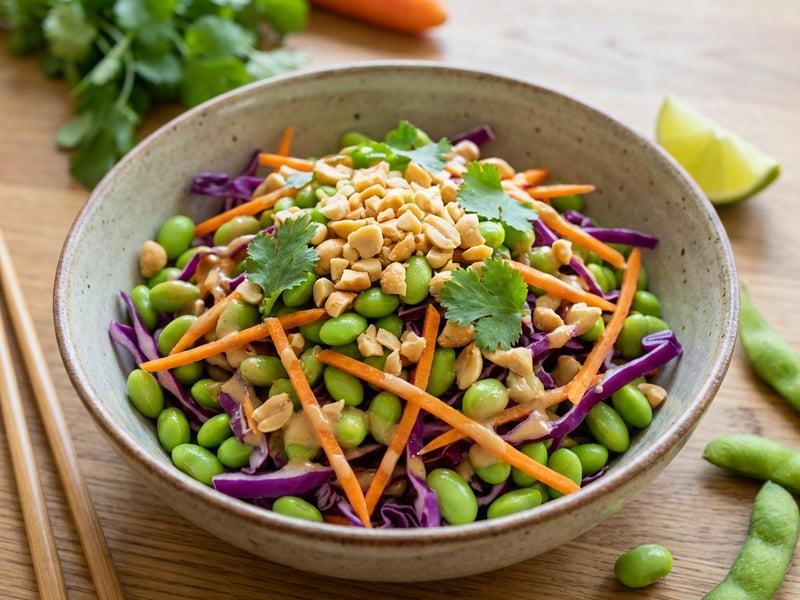 Edamame Salad with Peanut and Lime Dressing