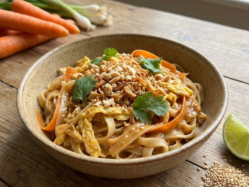 Stir-fry Rice Noodles with Tempeh and Vegetables
