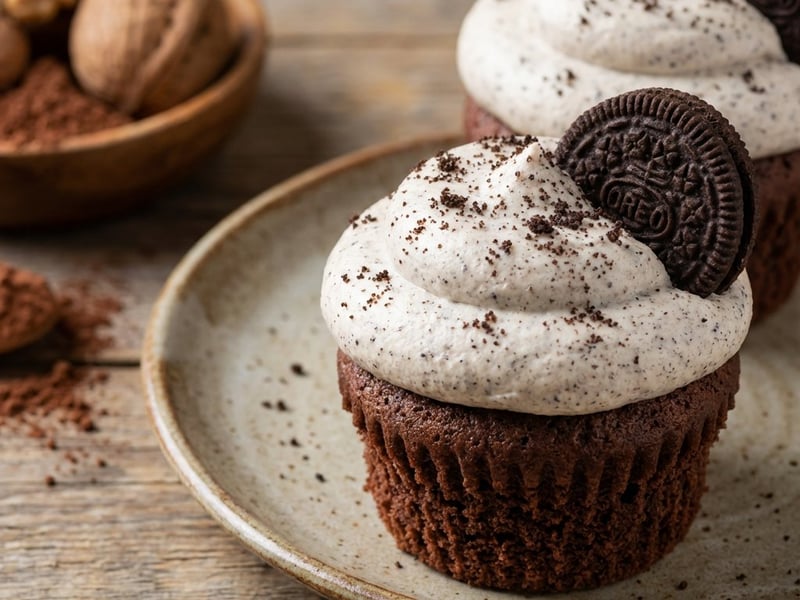 Cupcakes Oreo cu cremă de mascarpone