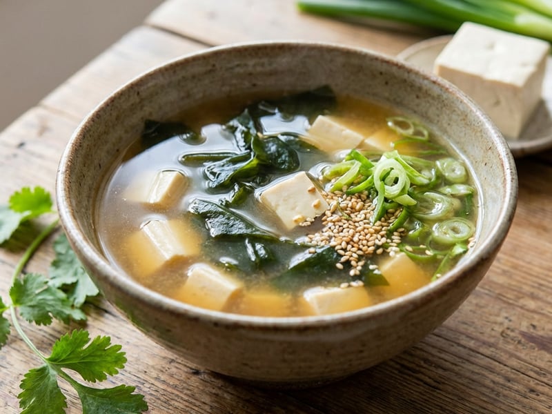 Miso Wakame and Tofu Soup