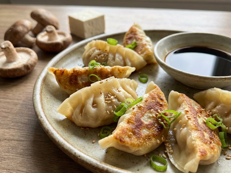 Gyoza Dumplings with Tofu and Vegetables