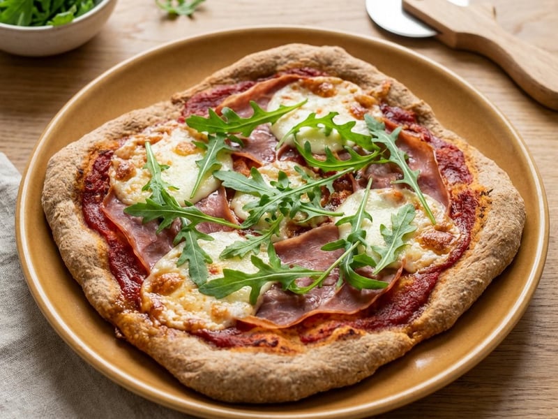 Wholemeal pizza with ham and mozzarella TEST