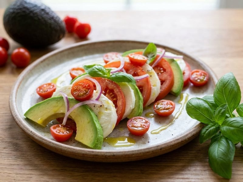 Salată Caprese cu avocado