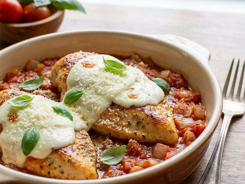 Baked Chicken with Parmesan and Mozzarella