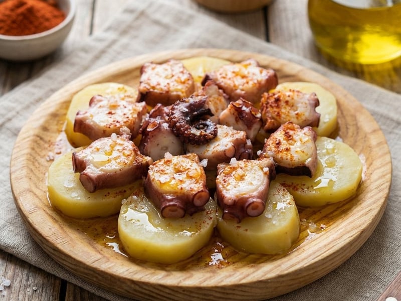 Caracatiță în stil galician (Pulpo a la Gallega)