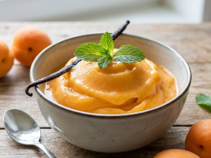 Sorbet rapid de caise cu vanilie