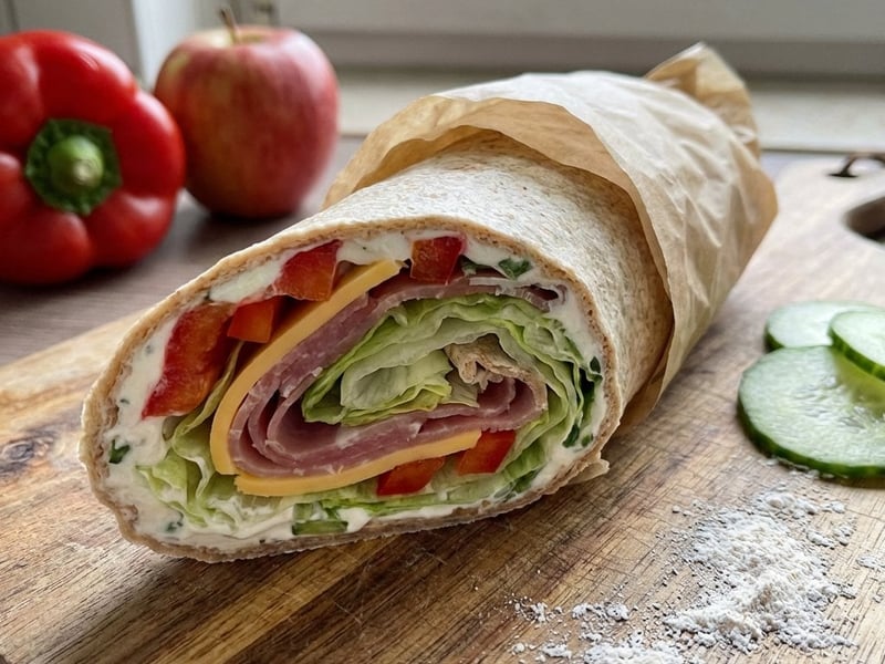 Wrap cu tortilla de spelta de casă