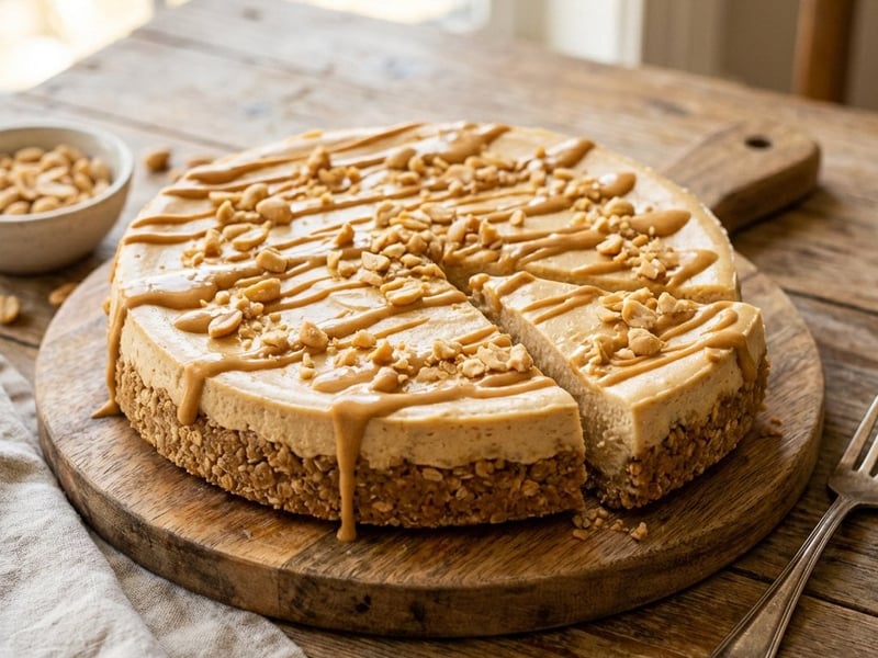 Cheesecake cu arahide și bază de ovăz