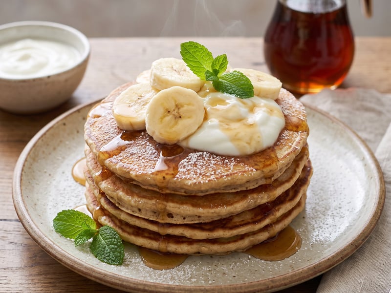 Banana oat pancakes
