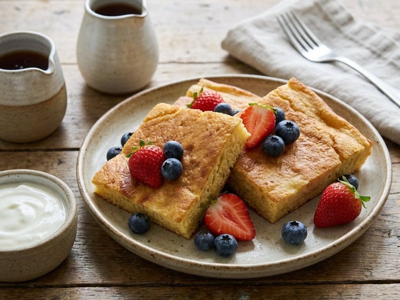 Sheet Pan Pancakes with Berries