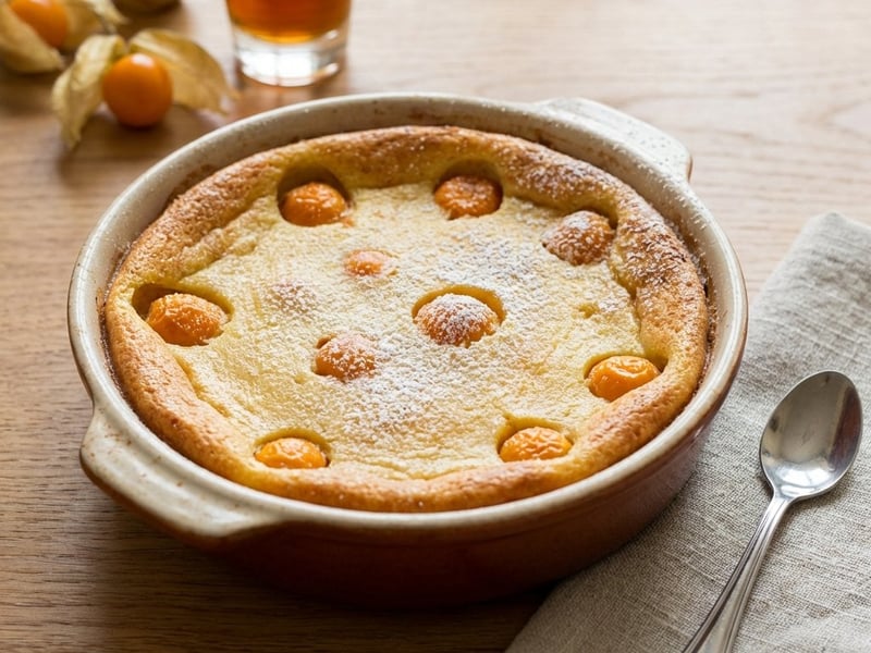 Clafoutis cu physalis și Amaretto