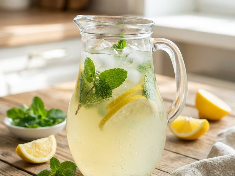 Limonadă cu mentă și apă minerală