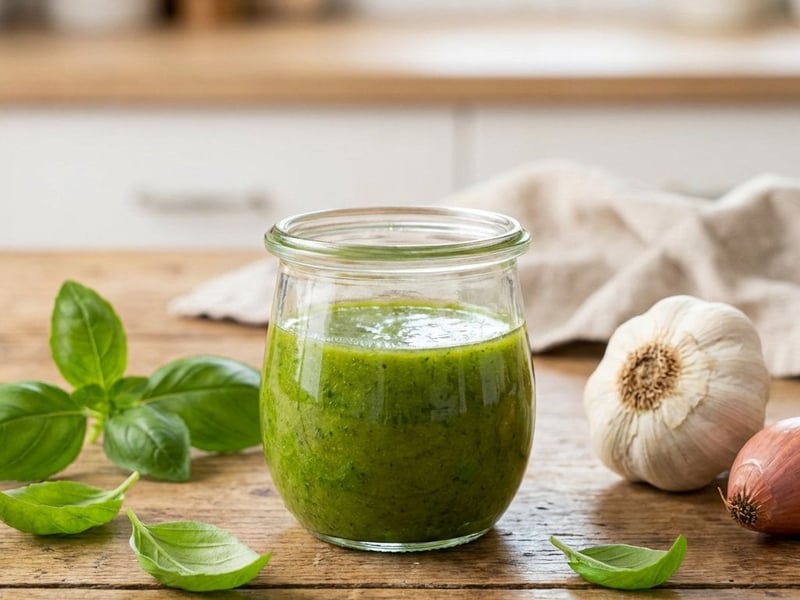 Vinaigrette de busuioc proaspăt