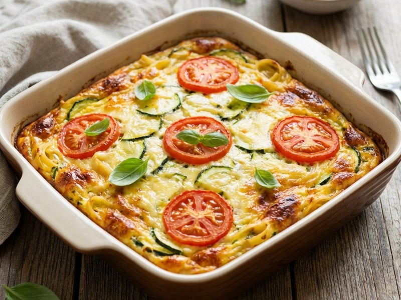 Frittata cu dovlecei și paste