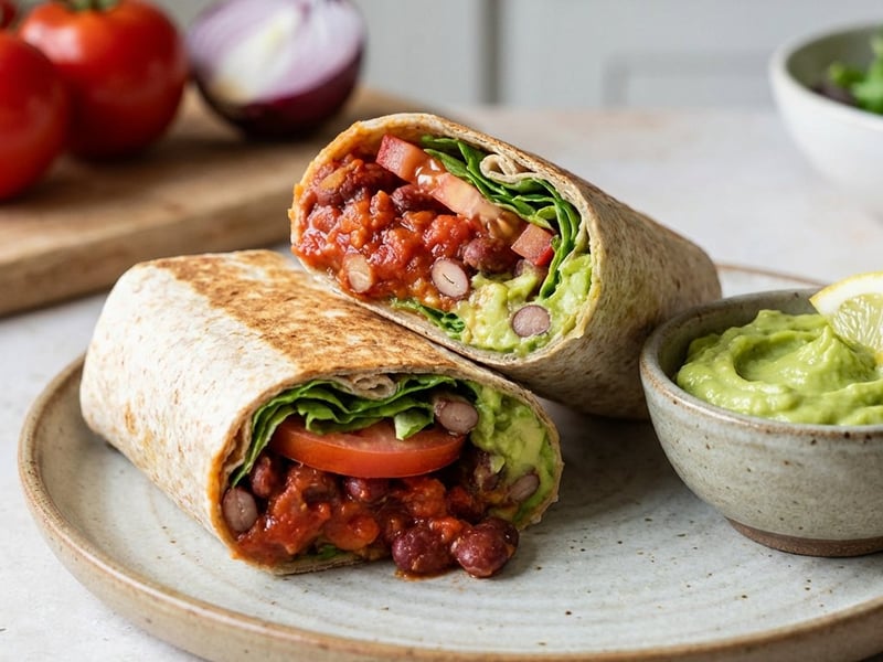 Red Bean and Avocado Burrito
