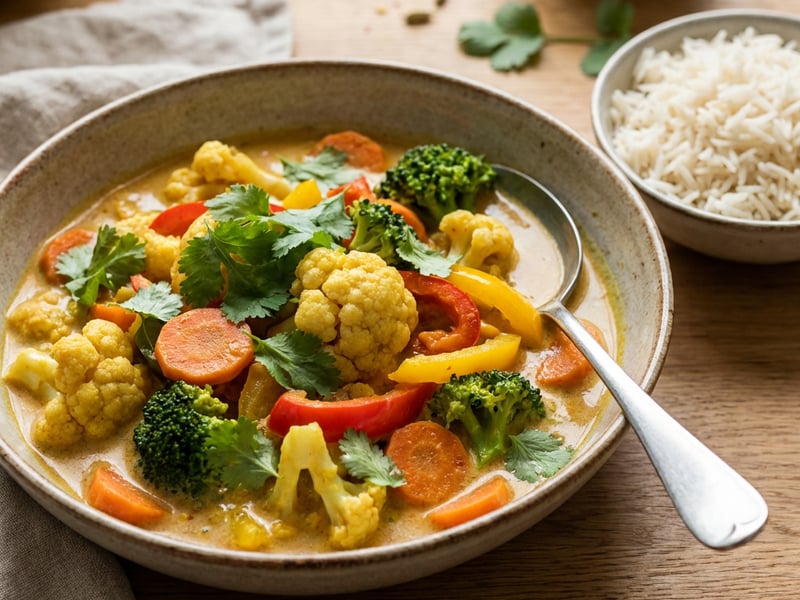Curry de legume cu lapte de cocos