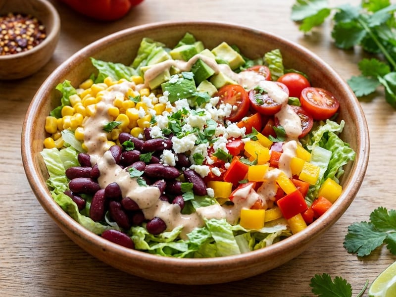 Chilli Salad with Avocado and Chipotle Dressing
