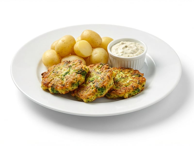 Broccoli patties with garlic and oregano