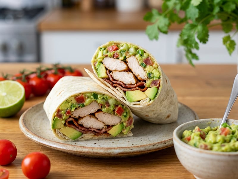 Chicken Burrito with Homemade Guacamole