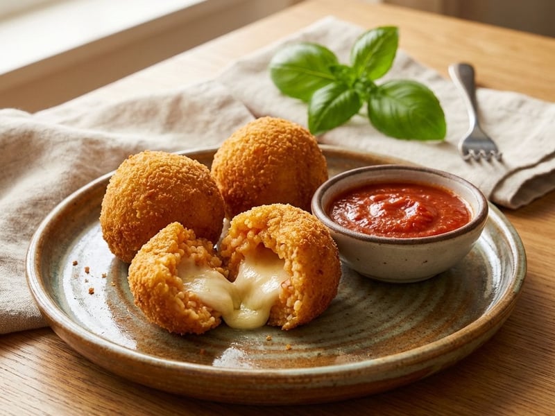 Arancini cu mozzarella și parmezan