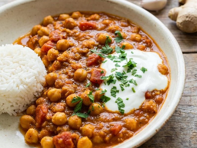 Chana Masala with Chickpeas and Tomatoes