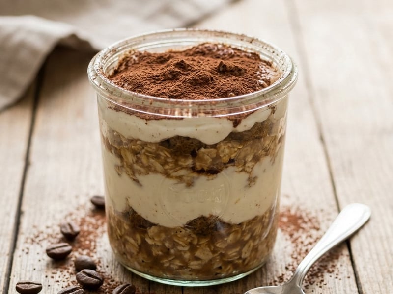 Terci de ovăz Tiramisu peste noapte